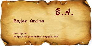 Bajer Anina névjegykártya